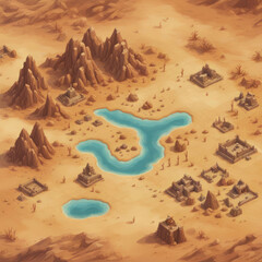 game map view from top, adventure game map