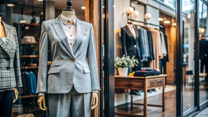 Fototapeta premium mannequins in fashion shop display window