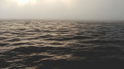 Obraz premium Misty Ocean Waves Gently Rolling Under a Cloudy Sky Full of Mystical Hues and Tones