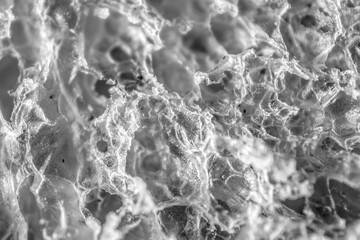 Monochromatic macro of gluten fibers in a slice of bread.  Organic scientific wonders closer than...