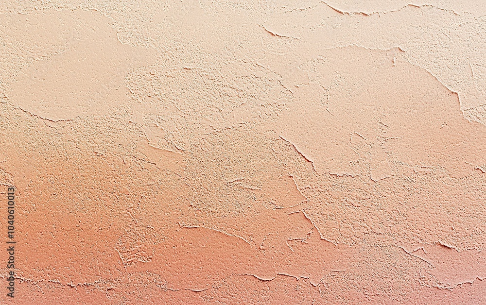 Aufkleber textured wall with a gradient of soft peach tones showcasing natural imperfections and warmth in int