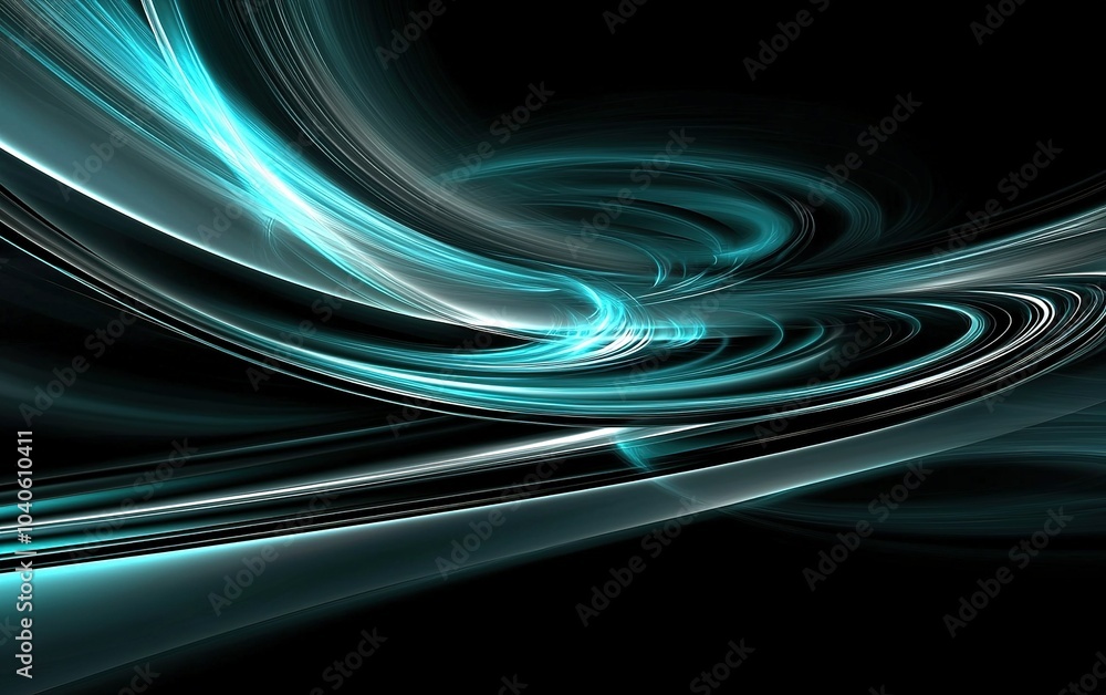 Aufkleber swirling abstract patterns and luminous lines create a mesmerizing effect against a dark background 