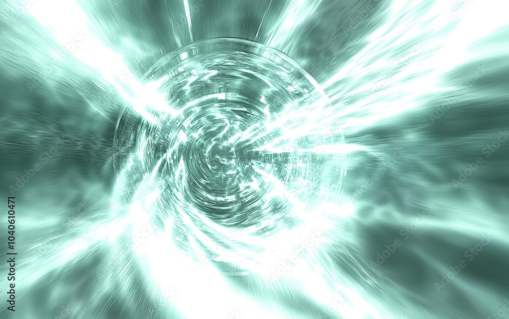 Poster a swirling vortex of light and energy creates a mesmerizing visual experience in a futuristic settin