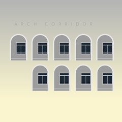 Arches in the Corridor - Abstract Composition - Stock Illustration