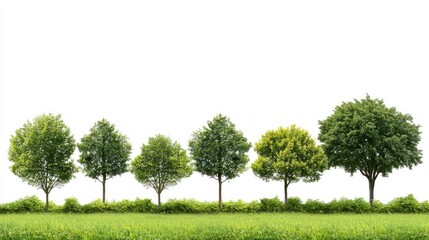 A Row of Green Trees