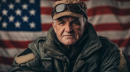 Fototapeta premium Veteran Man Portrait
