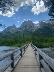 wooden bridge in the mountains