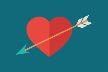 A heart with an arrow through it.Collection of Love Heart Symbol Icons . Love Illustration Set with Solid and Outline Vector Hearts
