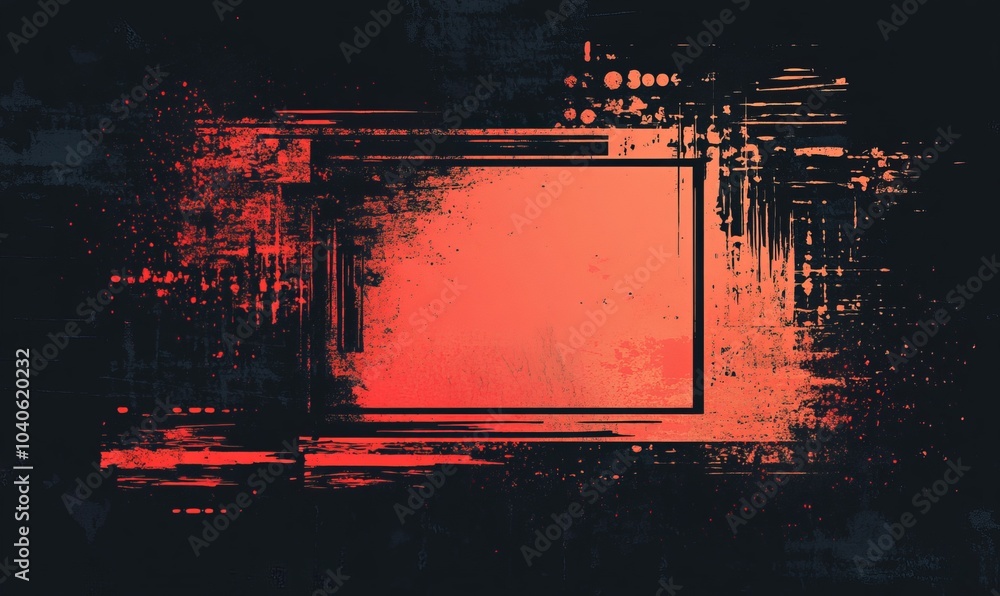 Poster glitch distorted grange shape . noise grungy logo . trendy defect error shapes . glitched frame .gru