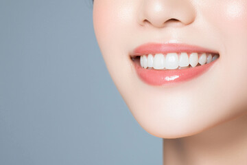 Obraz premium close-up of asian woman face, beautiful smile