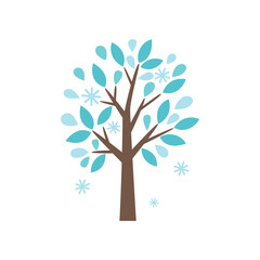 Obraz premium Winter tree element isolated on white background.