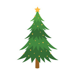 Christmas decoration tree isolated on white background.