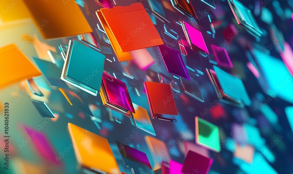 Poster A digital workspace is depicted with colorful files being deleted, representing the process of clearing unnecessary data effectively