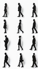 Silhouettes of Walking Figures
