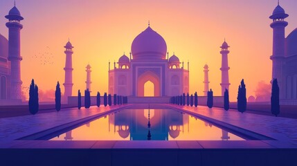 Serene Taj Mahal Sunrise
