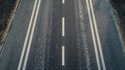 Fototapeta premium Aerial View of an Empty Road