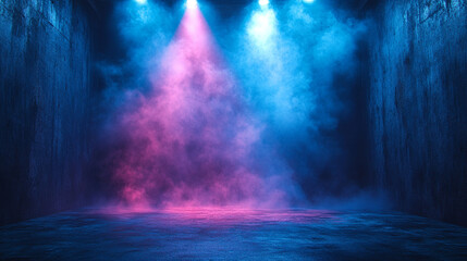 Fototapeta premium Blue smoke in the room close up