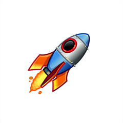 Cartoon rocket ship illustration, vector 10 eps.