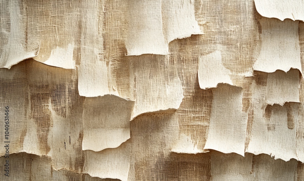 Poster a textured surface showcasing a pattern of light browns and creams on recycled material, emphasizing