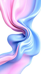 Abstract fluid iridescent holographic wave abstract background in pastel color,  isolated on transparent background PNG