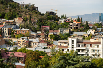 Fototapeta premium House on a hill in the center of Tbilisi, Georgia