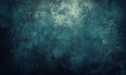 Fototapeta premium dark blue background texture with black vignette in old vintage textured border design dark elegant teal color wall with light spotlight center