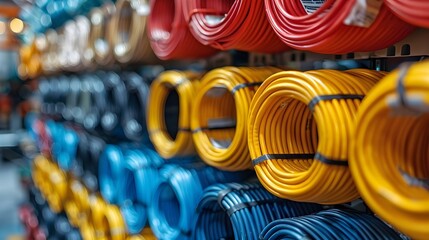 Fiber optic cable. It's representing an advanced communication technology for data transfer.