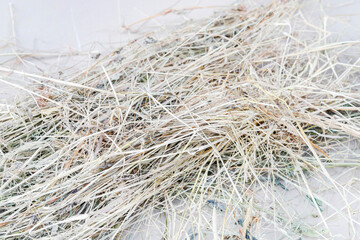 An abstract background with hay picked in the meadow.