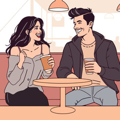 couple in cafe