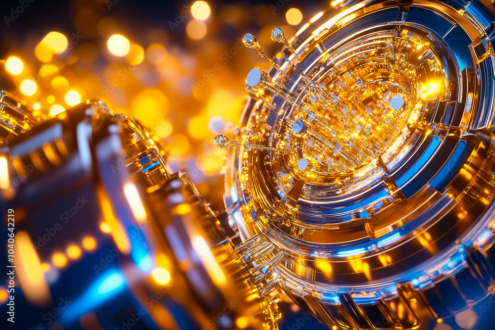 Poster this artwork illustrates the advanced components of quantum computing with glowing circuits and dyna