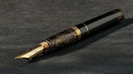 Chic black and gold fountain pen