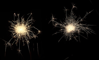 Skyrocket fireworks on black background