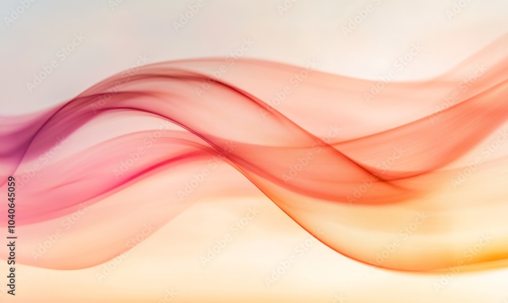 Poster thin red ellipses gracefully swirling across the bright background, creating a dynamic and serene ef