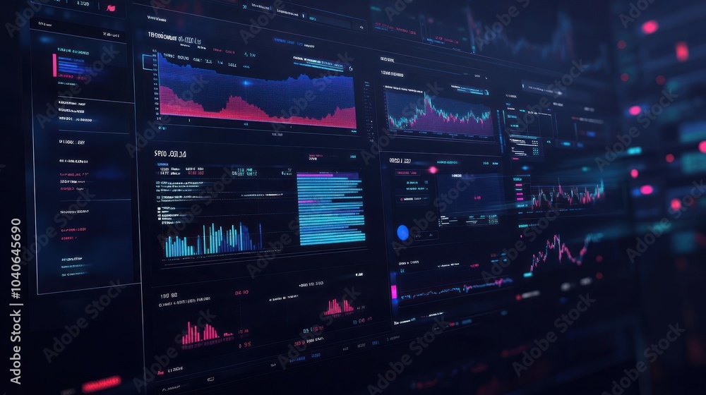 Poster futuristic data visualization interface