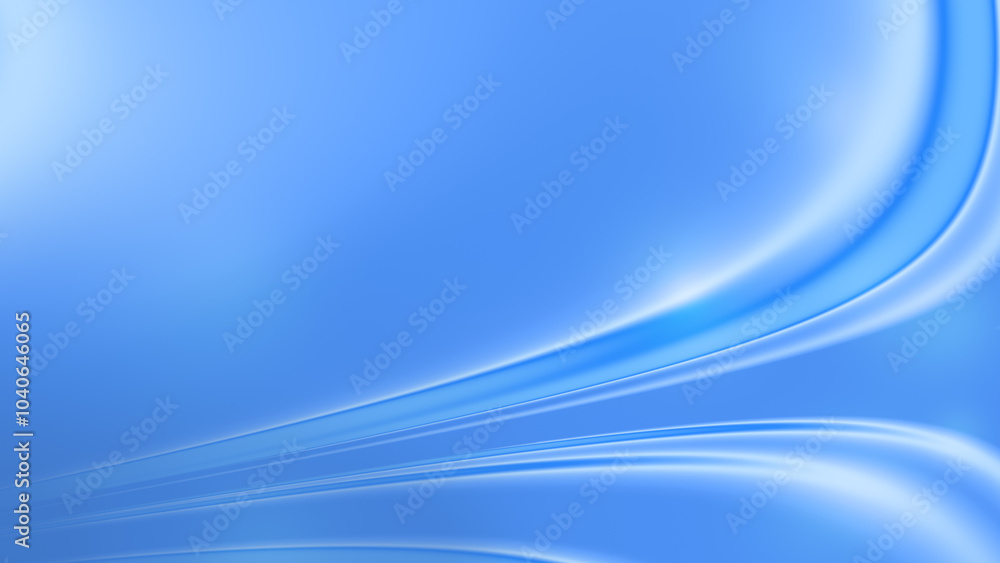 Poster abstract bright and vibrant flowing liquid wavy curved glowing shapes on light blue background. high