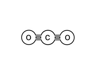 carbon dioxide　molecular icon