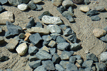 Rocks in shallow creek water