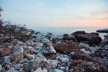 View to the beach in Sutomore, Montenegro