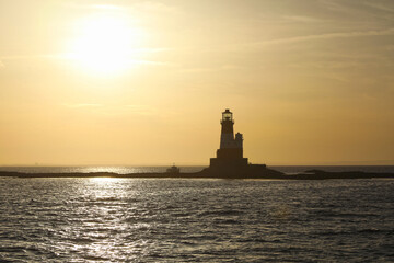 landscape of the lightouse near lindesfarne england