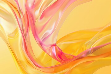 Naklejka premium Abstract Swirling Yellow and Pink Fabric
