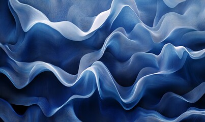 Fototapeta premium Blue wavy background abstract texture conceptual cover design