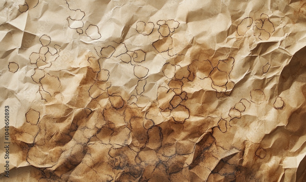 Poster soft brown blobs on recycled paper create a unique artistic texture, showcasing eco-friendly creativ