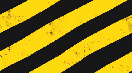 Fototapeta premium Diagonal yellow and black striped warning sign indicating potential danger