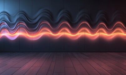 Smooth wall with a gradient representing sound waves, ideal for music or audio-related content