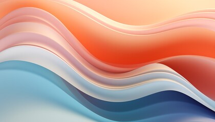 abstract background with waves, orange, blue white