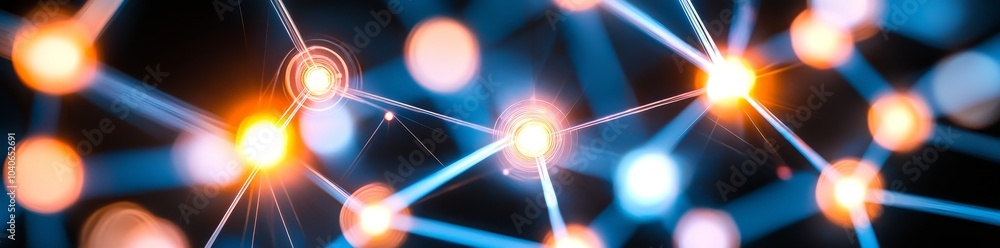 Poster abstract digital communication points. technological background. connected-mesh network structure. 3