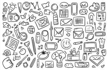 Isolated set of marketing financial and business icons