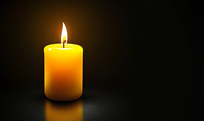 An image of candle light illustration on black background presentation template