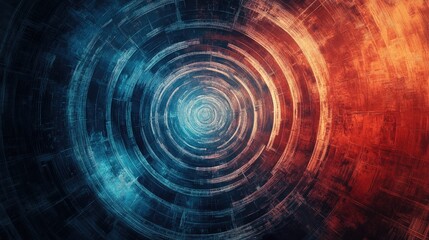 Fototapeta premium Concentric radial design featuring an abstract geometric pattern