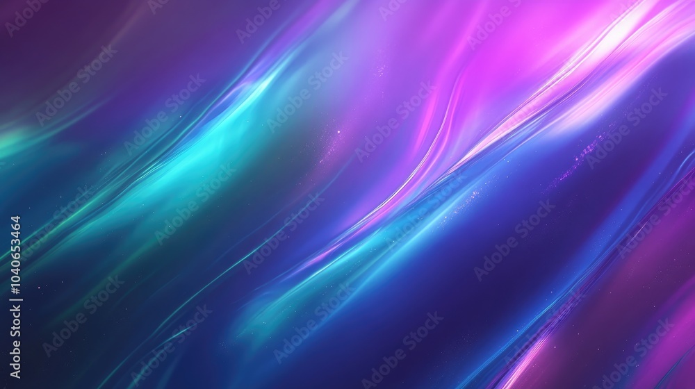 Poster purple blue and dark green create a blurred abstract background featuring smooth transitions of irid